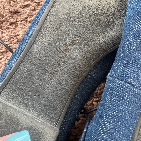 Sam Edelman Ballet Flats Denim Floral Lace Up Flynt Felicia LOT OF 2 Size 8.5 - Picture 11 of 12